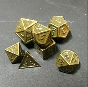 Full set metal Brass DND dice heavy high quality